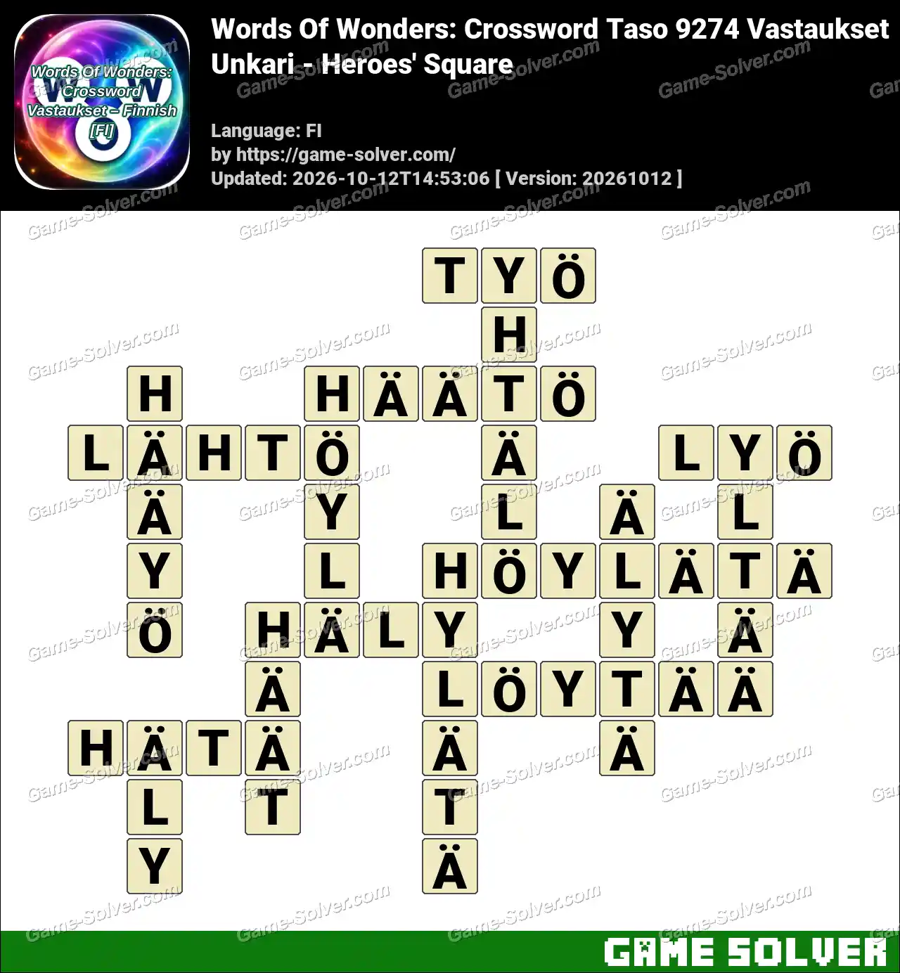 Words Of Wonders: Crossword Taso 9274 Vastaukset – Unkari – Heroes’ Square